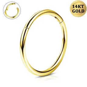 14K Solid Gold 20G Minimalist Nose Hoop Ring