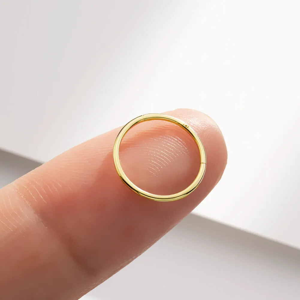 14K Solid Gold 20G Minimalist Nose Hoop Ring