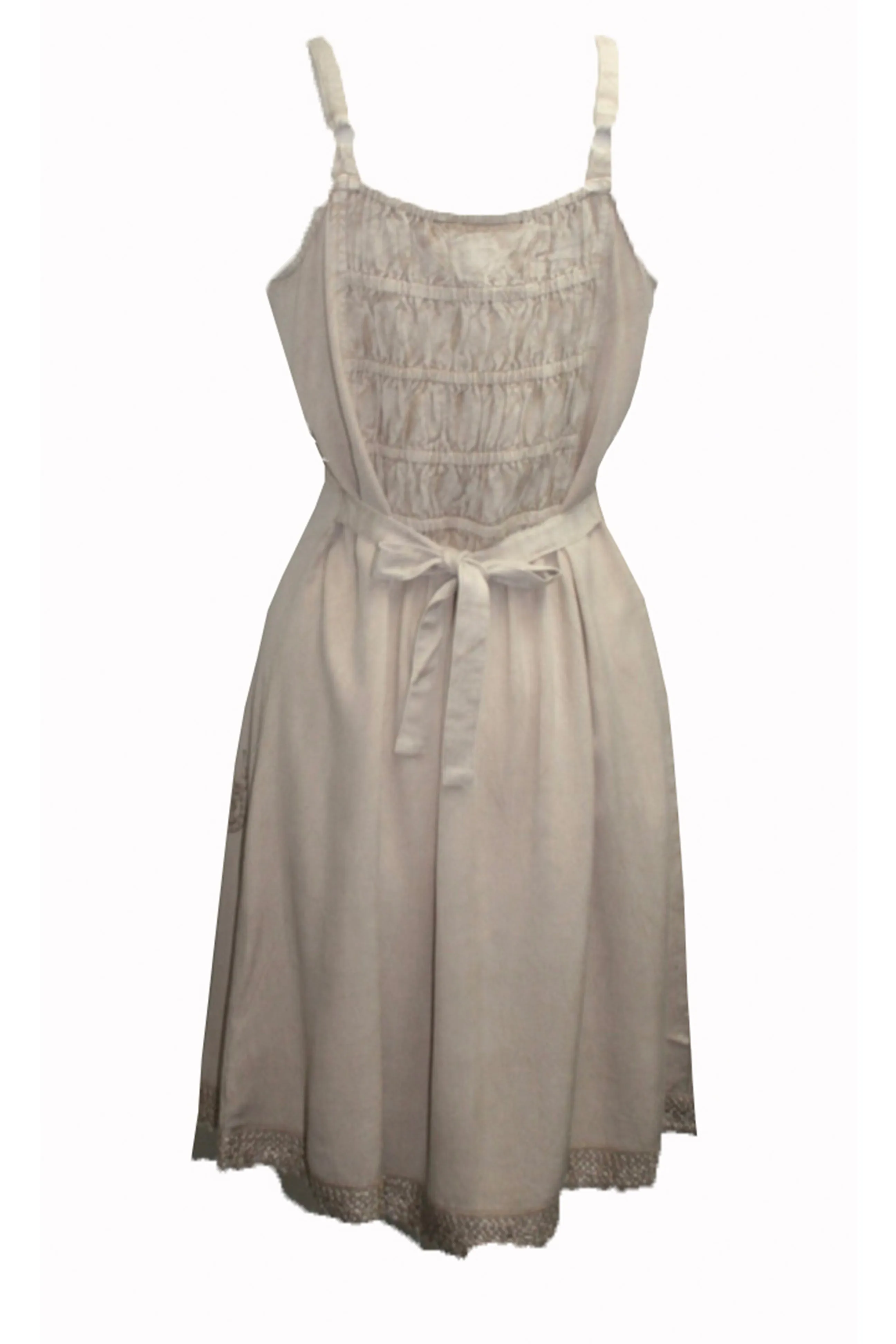 18 6020 DR Bohemian Medieval Spaghetti Strap V-Neckline Embroidered Mid Calf Dress