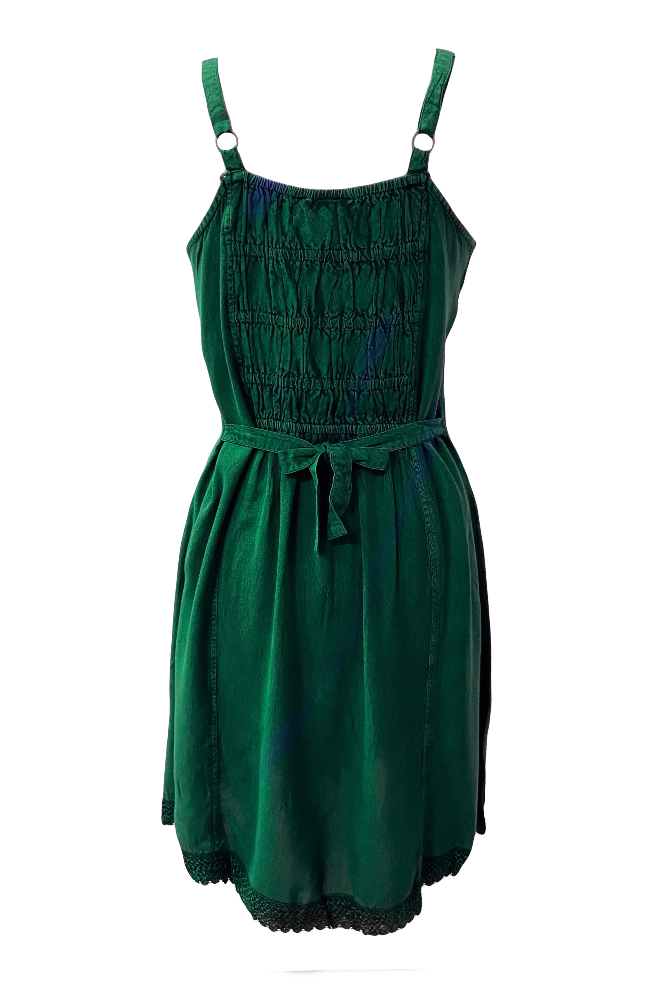 18 6020 DR Bohemian Medieval Spaghetti Strap V-Neckline Embroidered Mid Calf Dress