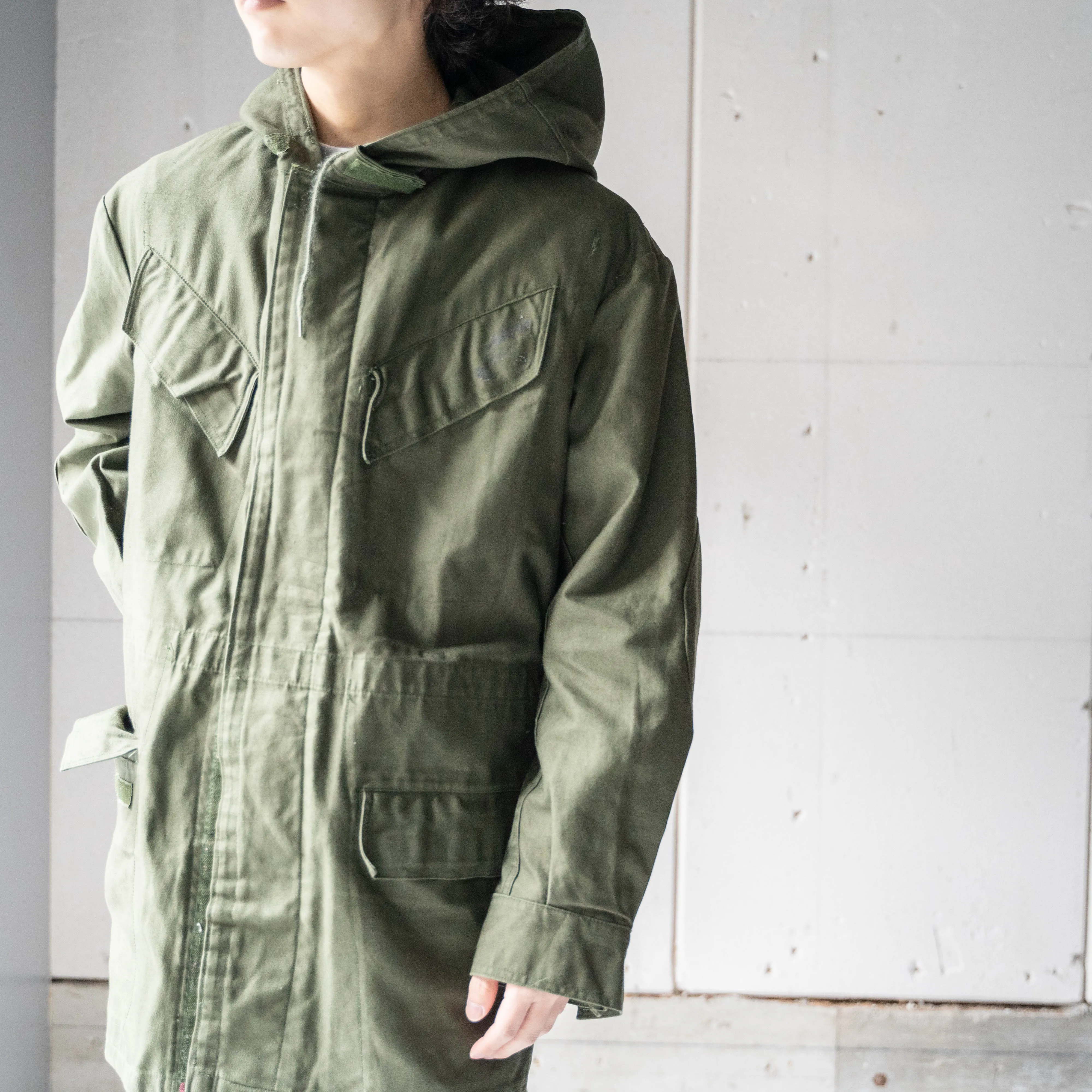 1990s Belgium military M64 hooded coat 'without epaulette''dead stock'