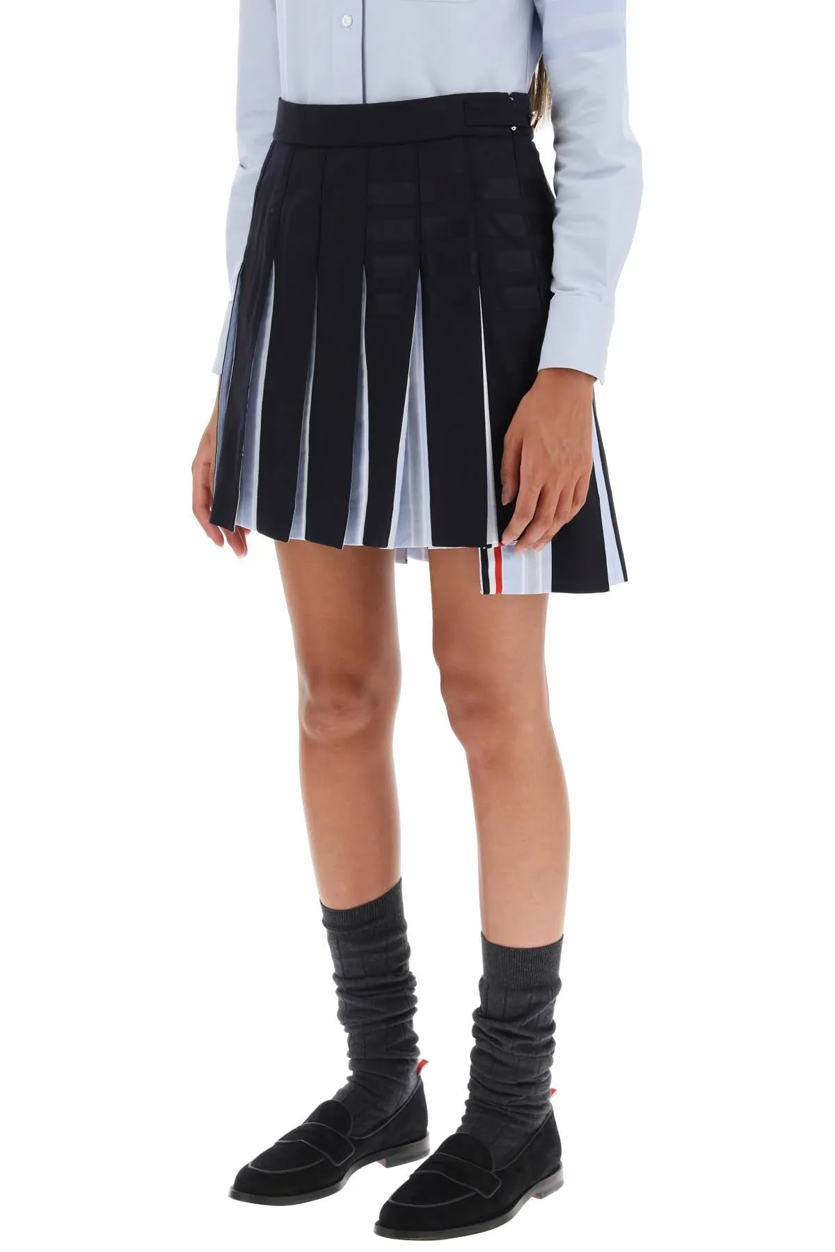 4-bar pleated mini skirt