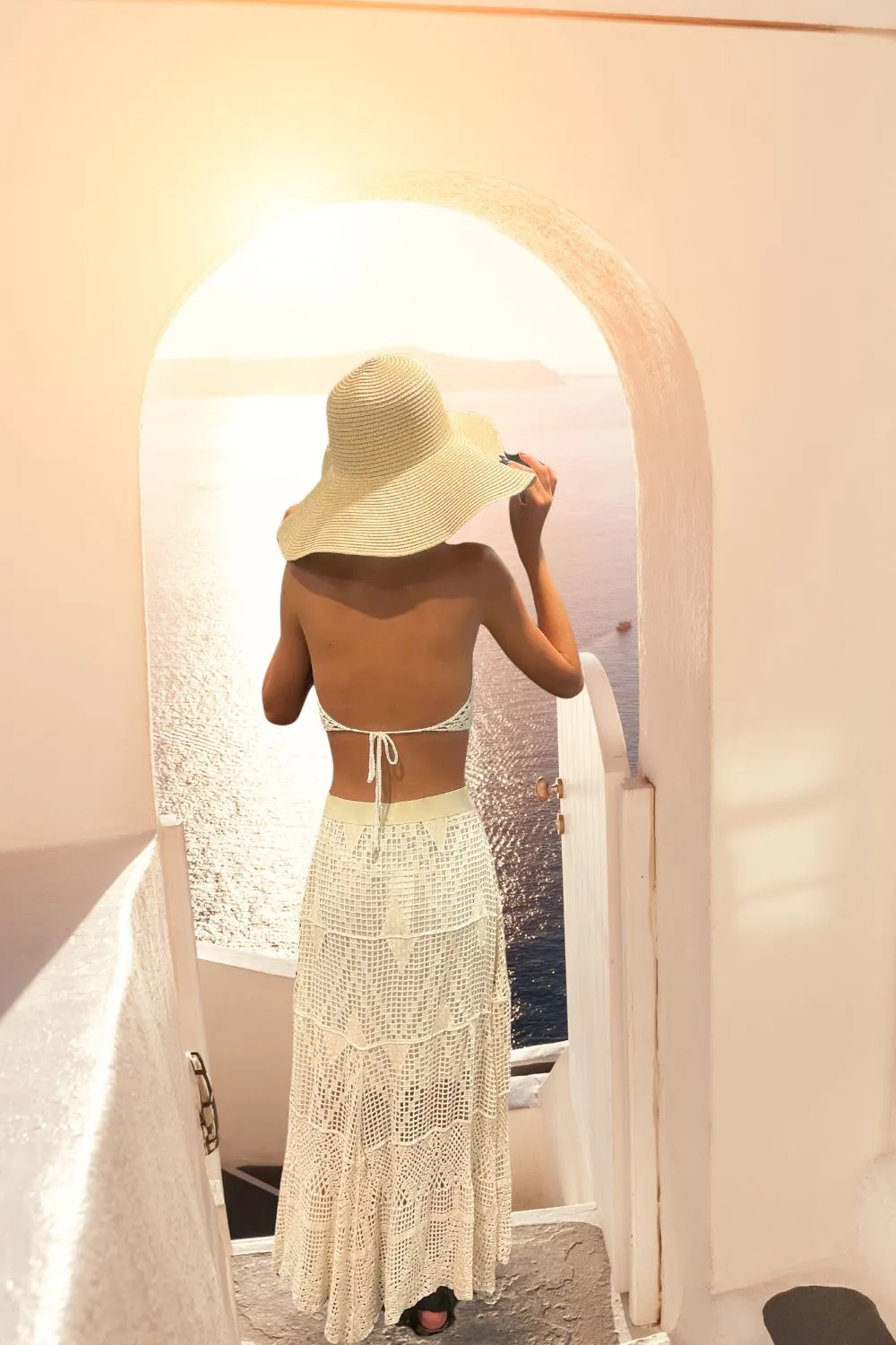 Abby Cream Crochet Skirt