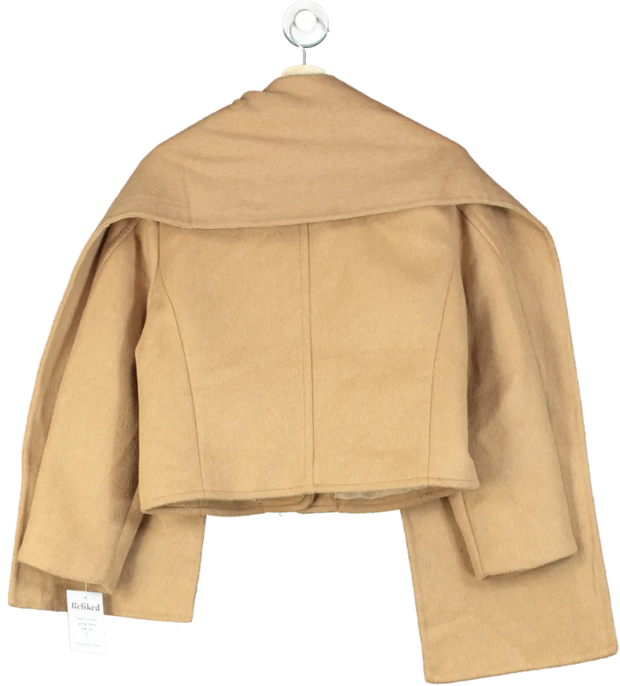 Abercrombie & Fitch Camel Wool Blend Cropped Coat UK S