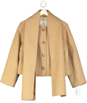 Abercrombie & Fitch Camel Wool Blend Cropped Coat UK S