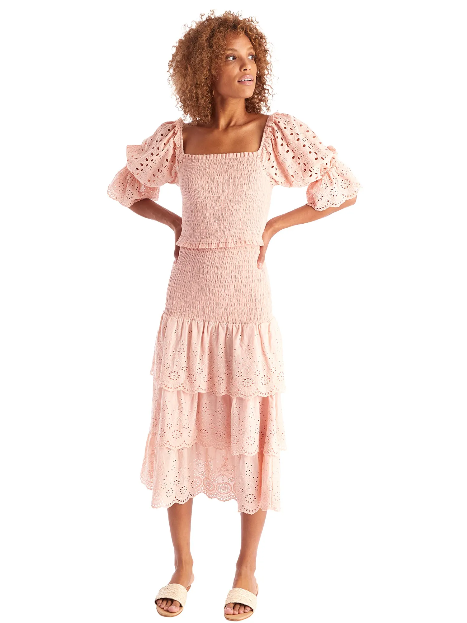 Allison Dani Eyelet Midi Skirt