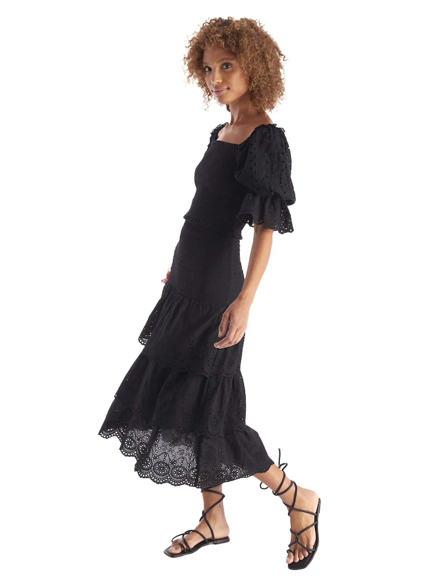 Allison Dani Eyelet Midi Skirt