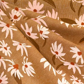 Around the Bend Sawtooth Sunflower Linen Blend Cinnamon