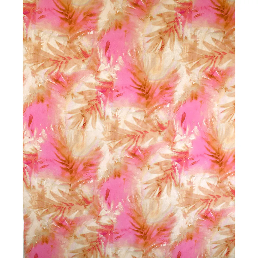 Atelier Jupe Watercolor Tropical Foliage Rayon Pink
