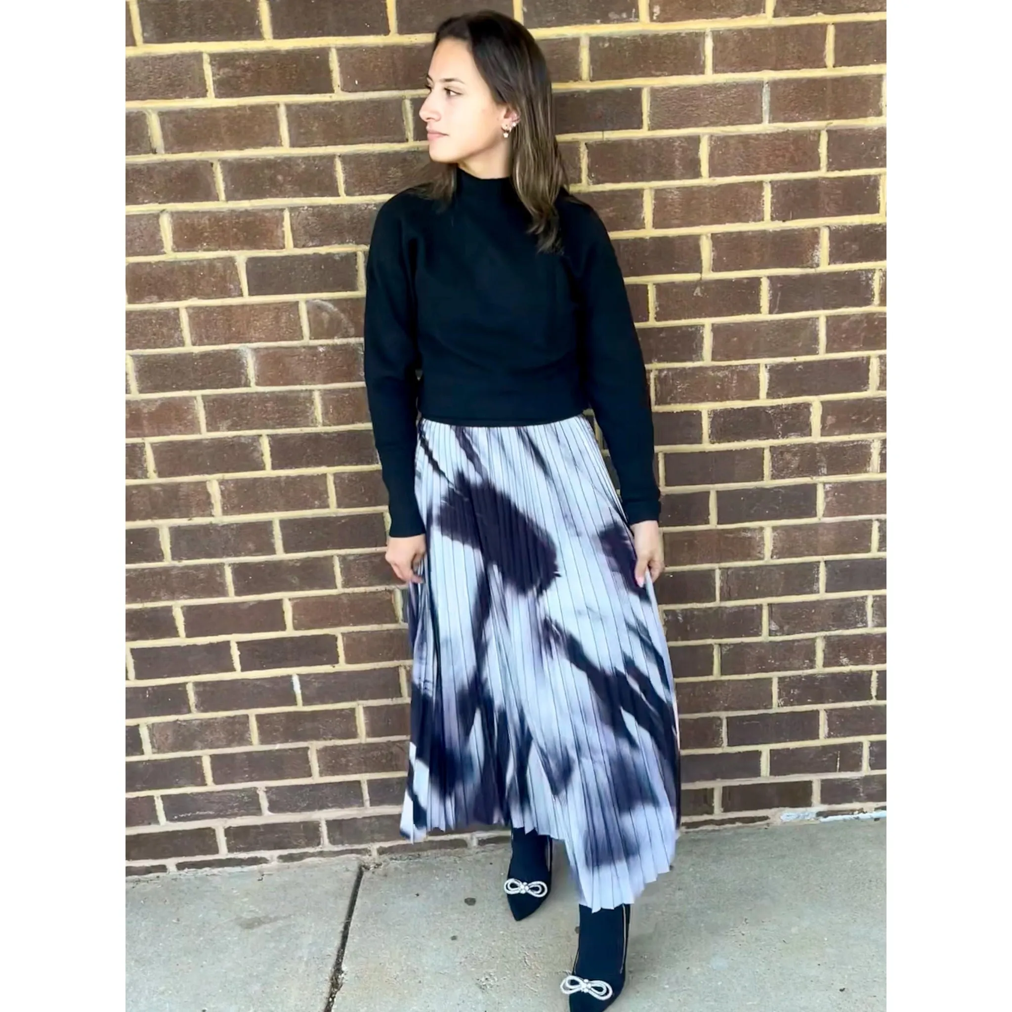 Black & White Accordion Skirt