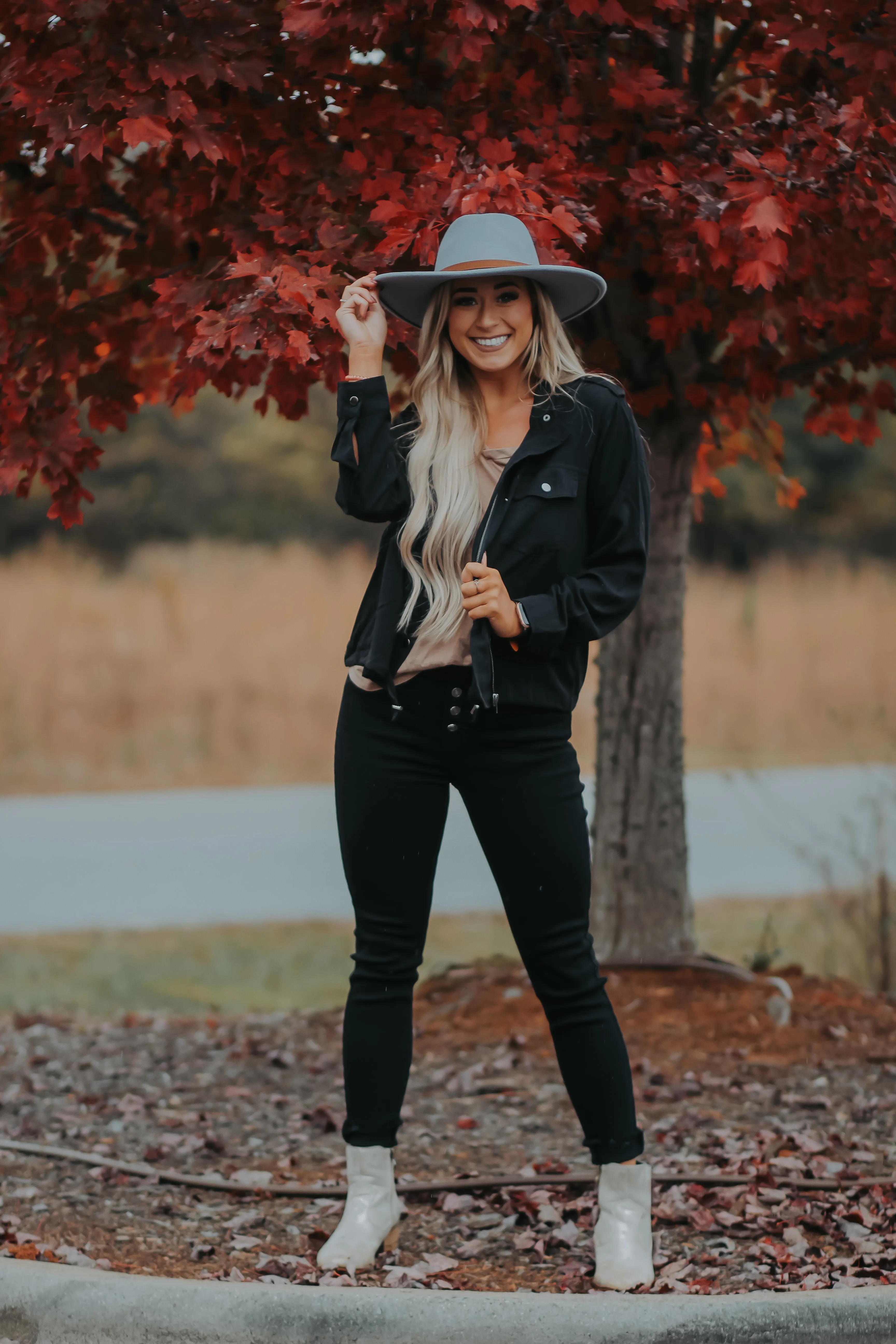 Black Button Down Utility Jacket
