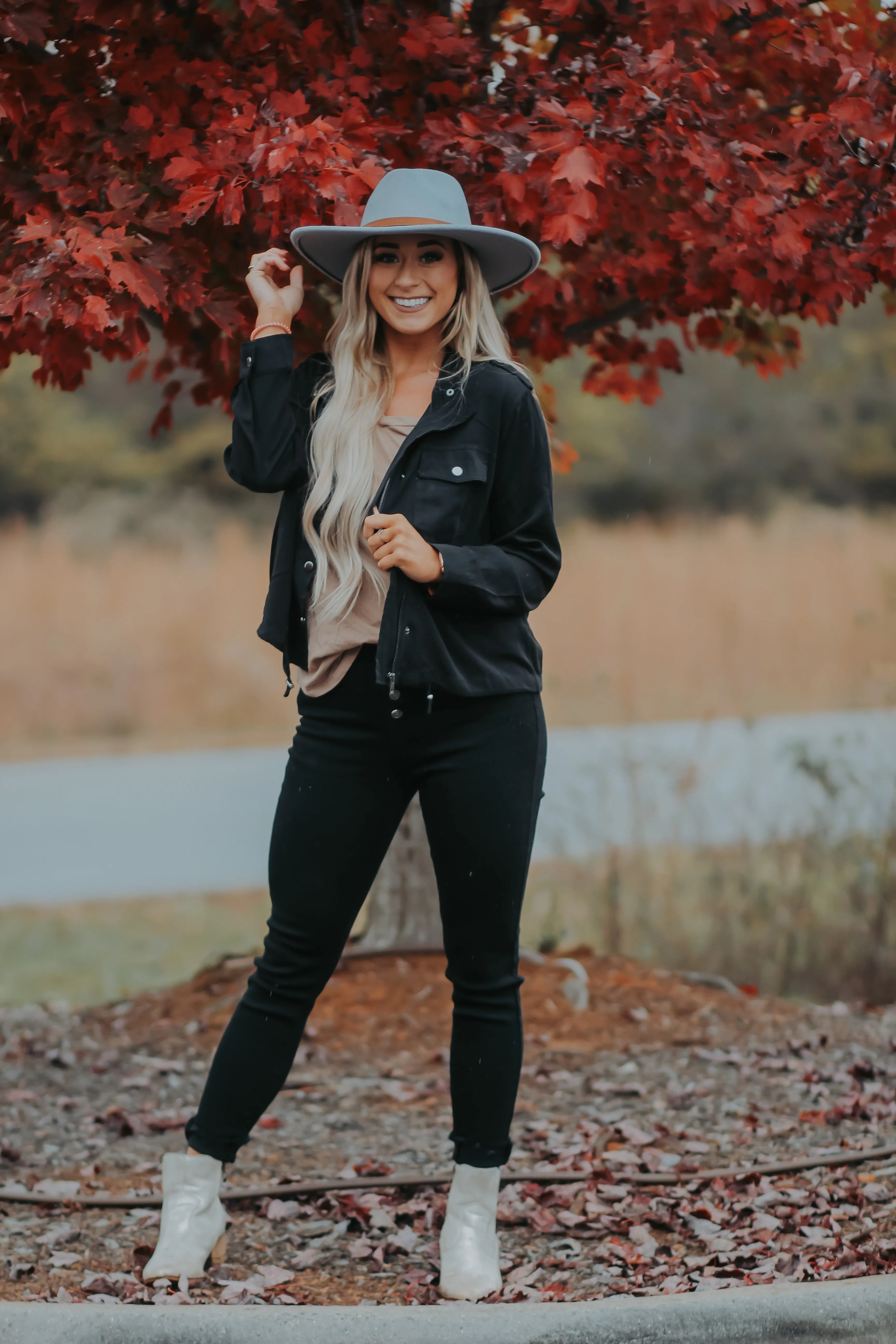 Black Button Down Utility Jacket