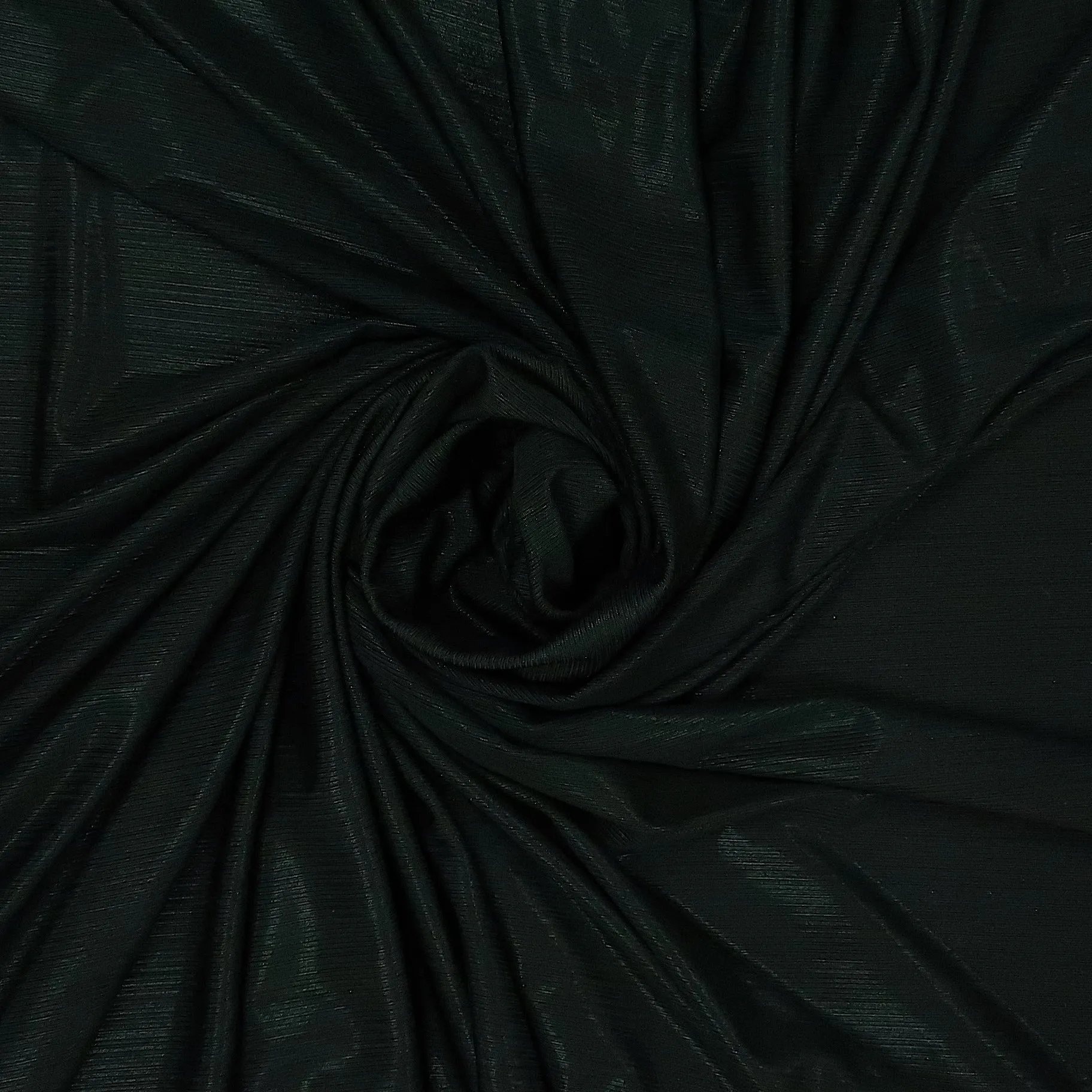 Black Shiny Pleated Stretch Fabric