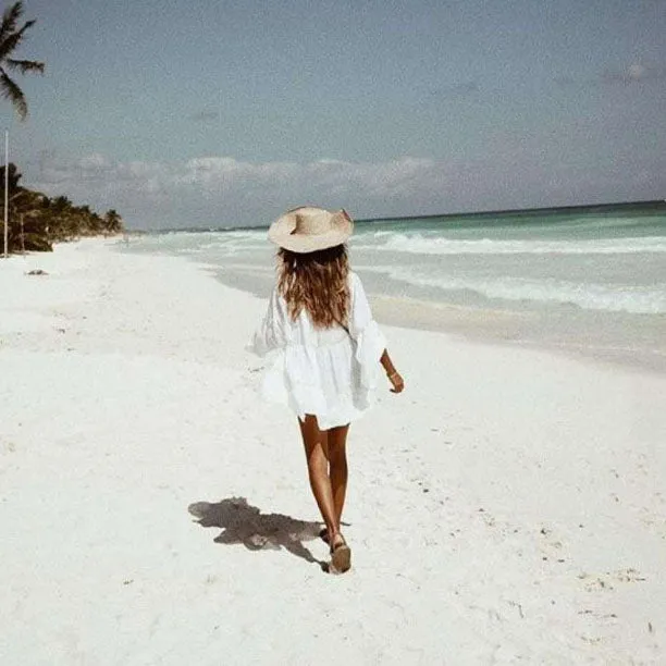 Bohemian Eyelet Casual Beach Dress Coverups Beachwear