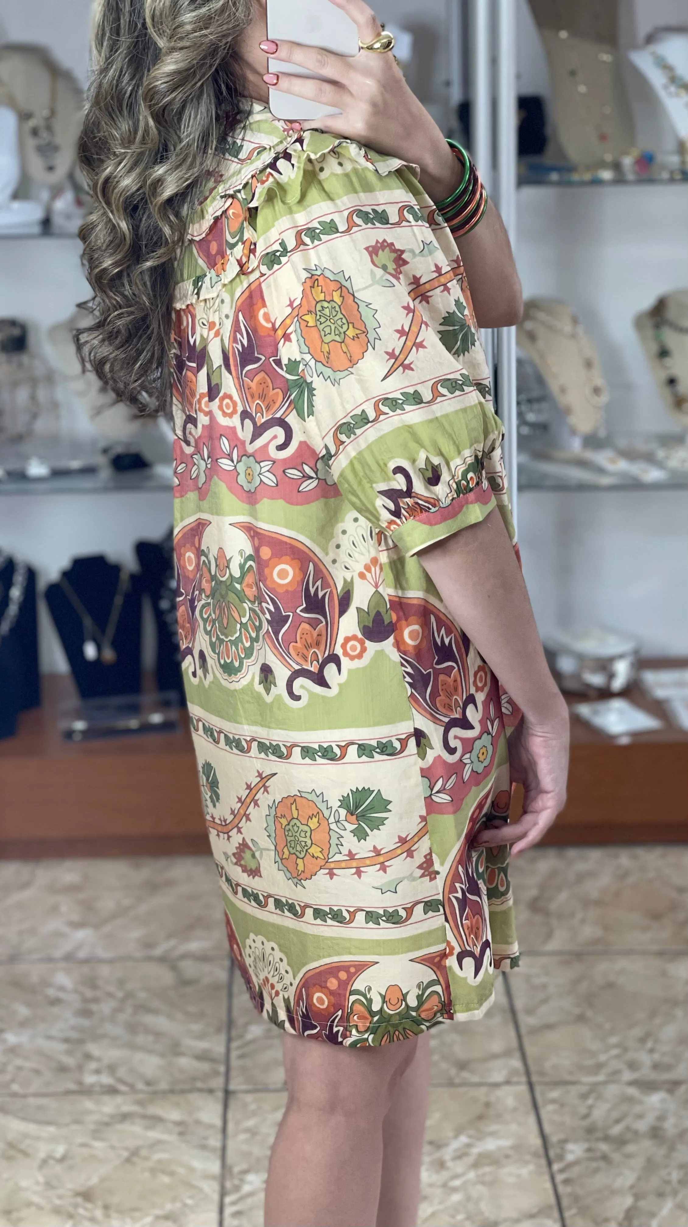 Border Print Dress