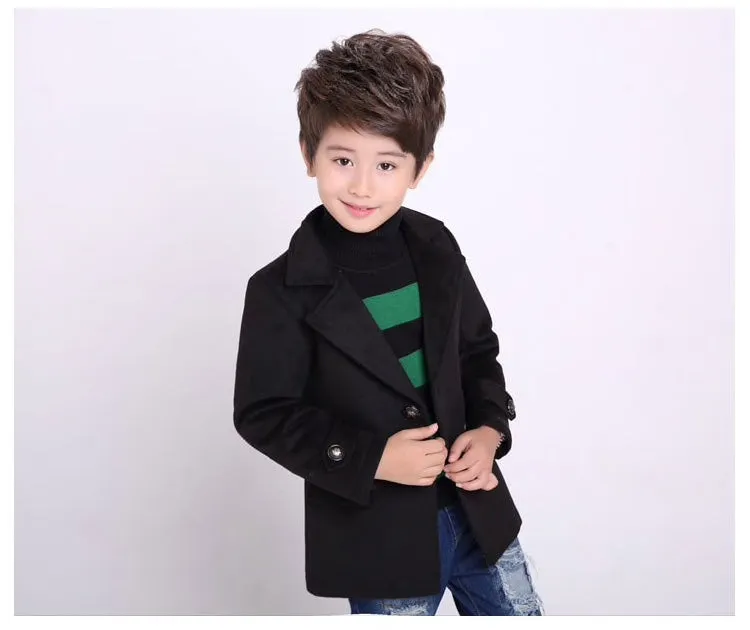 Boys Fashion Thicken Wool Blazer Coat - ONLY 1 LEFT !!!