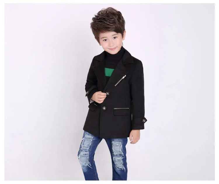 Boys Fashion Thicken Wool Blazer Coat - ONLY 1 LEFT !!!