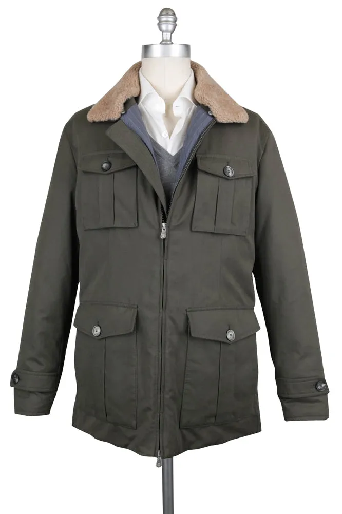 Brunello Cucinelli Olive Green Winter Jacket