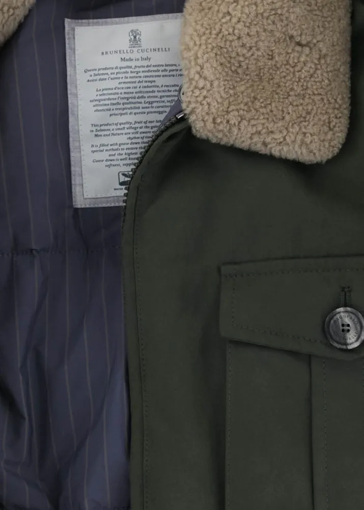 Brunello Cucinelli Olive Green Winter Jacket