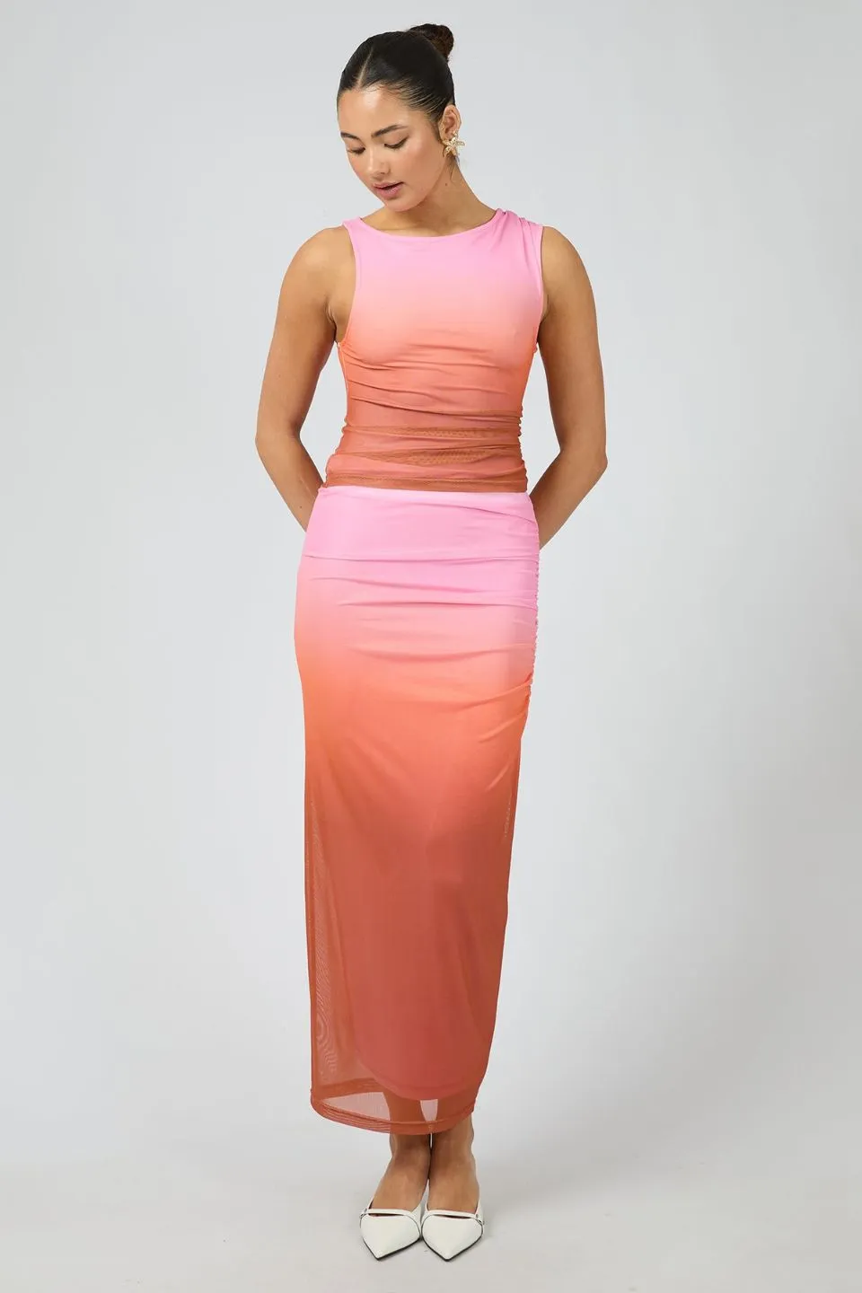 Camilla Sunset Pink Midi Skirt