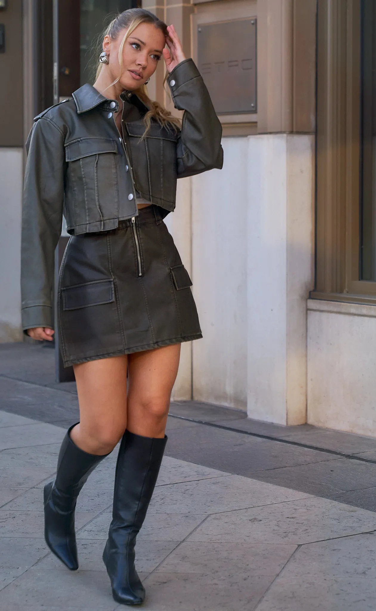 Cargo Washed Skirt