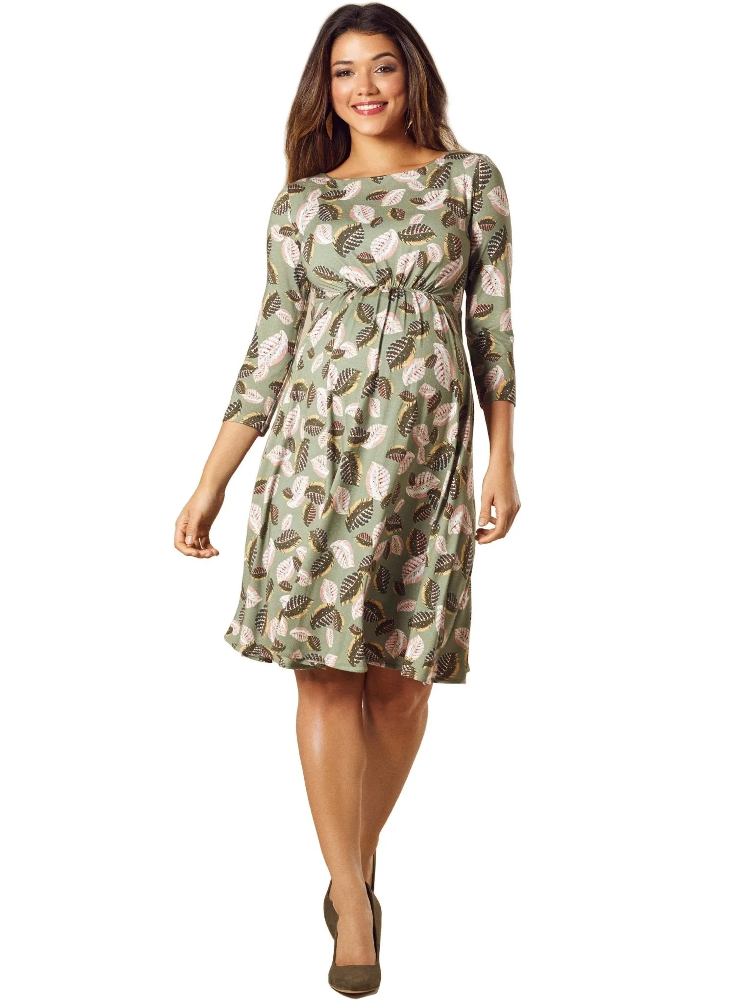Cathy Maternity Dress - Forest Feather