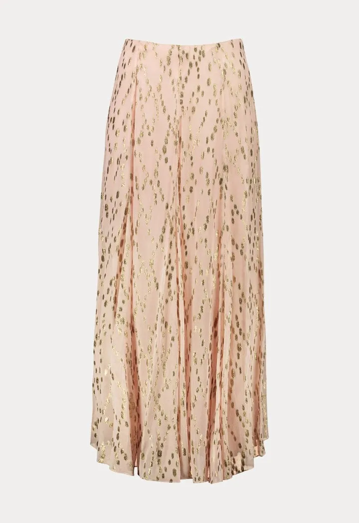 Choice Gold Lurex Oval Pattern Skirt Blush