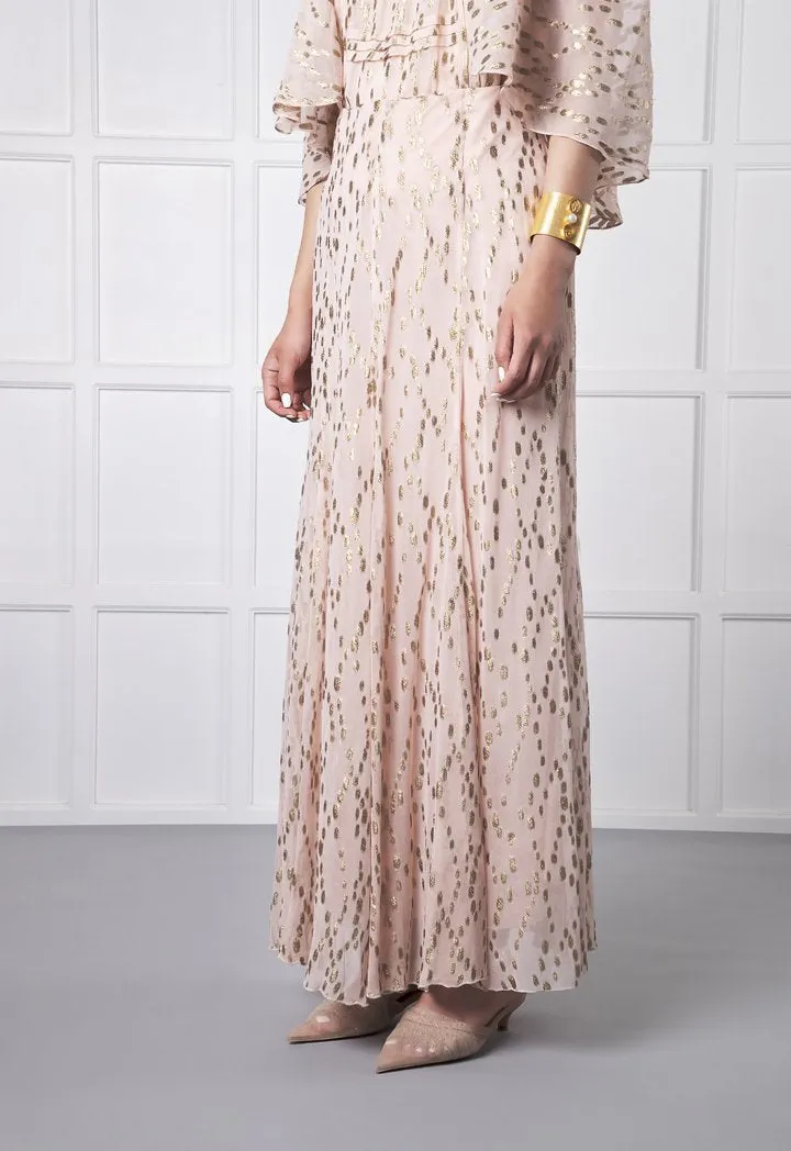 Choice Gold Lurex Oval Pattern Skirt Blush