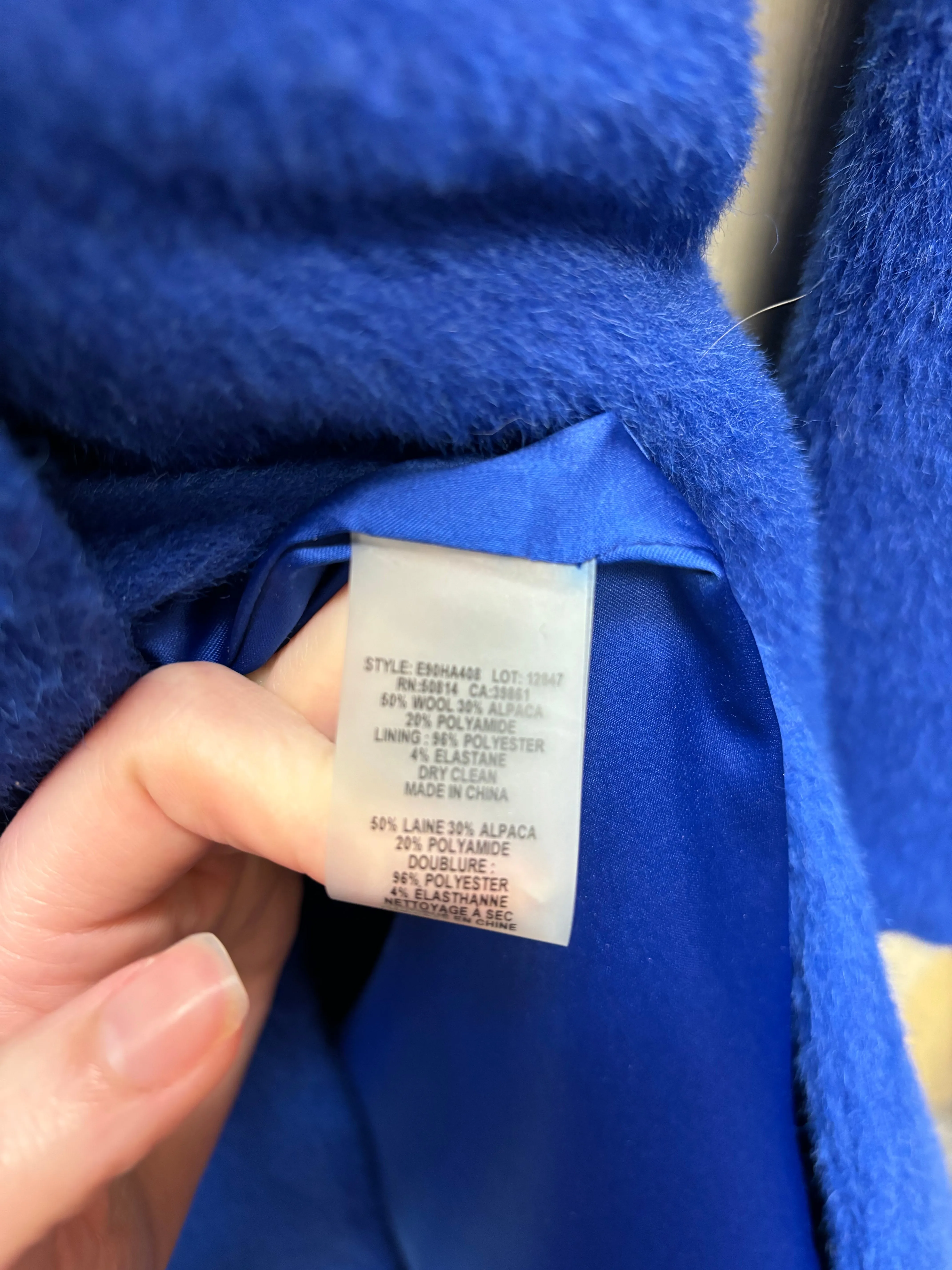 Coat Wool By Elie Tahari In Blue, Size: Xl