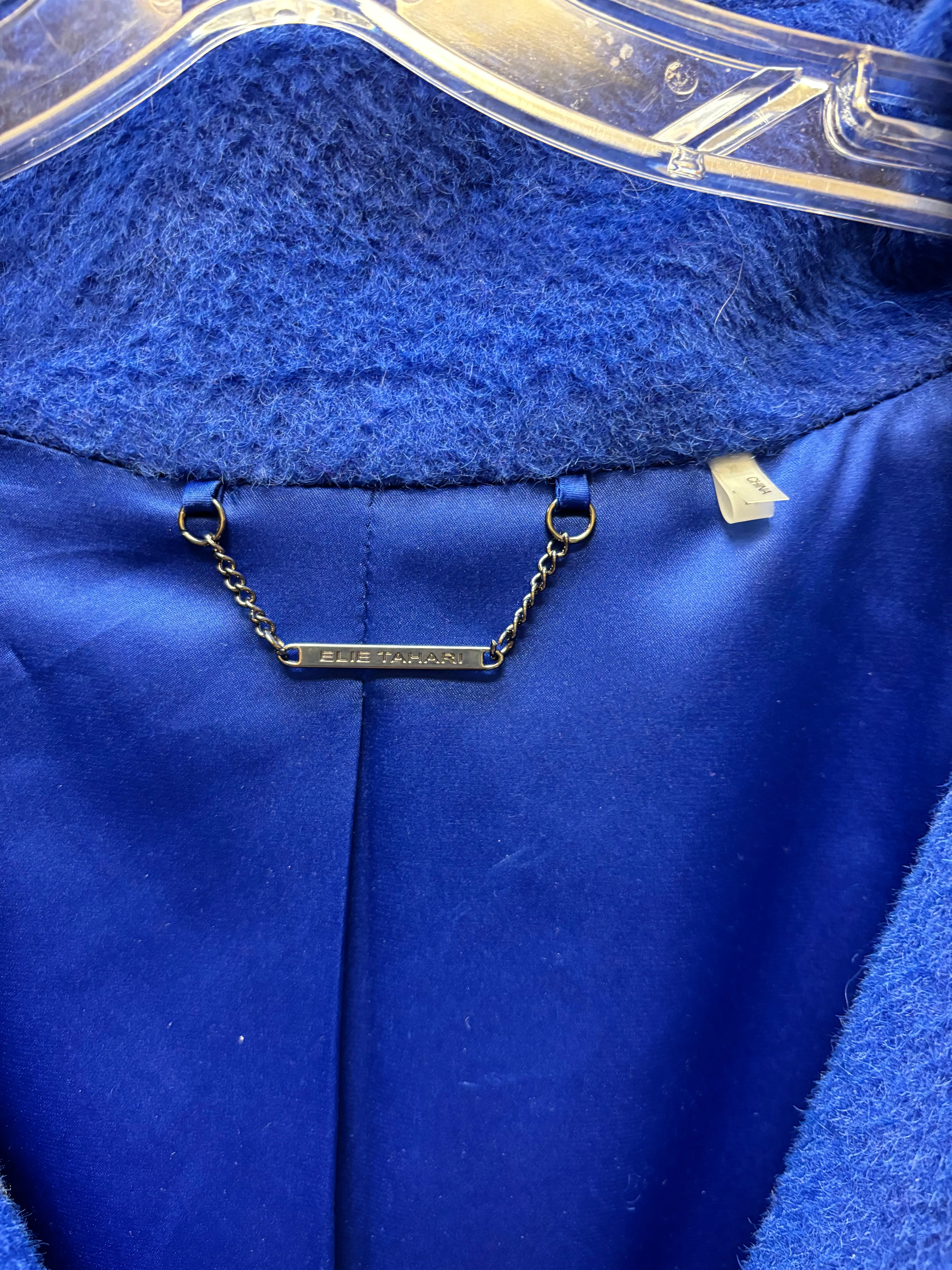 Coat Wool By Elie Tahari In Blue, Size: Xl