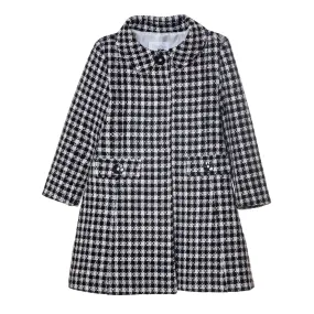 coat wool tweed - black/white