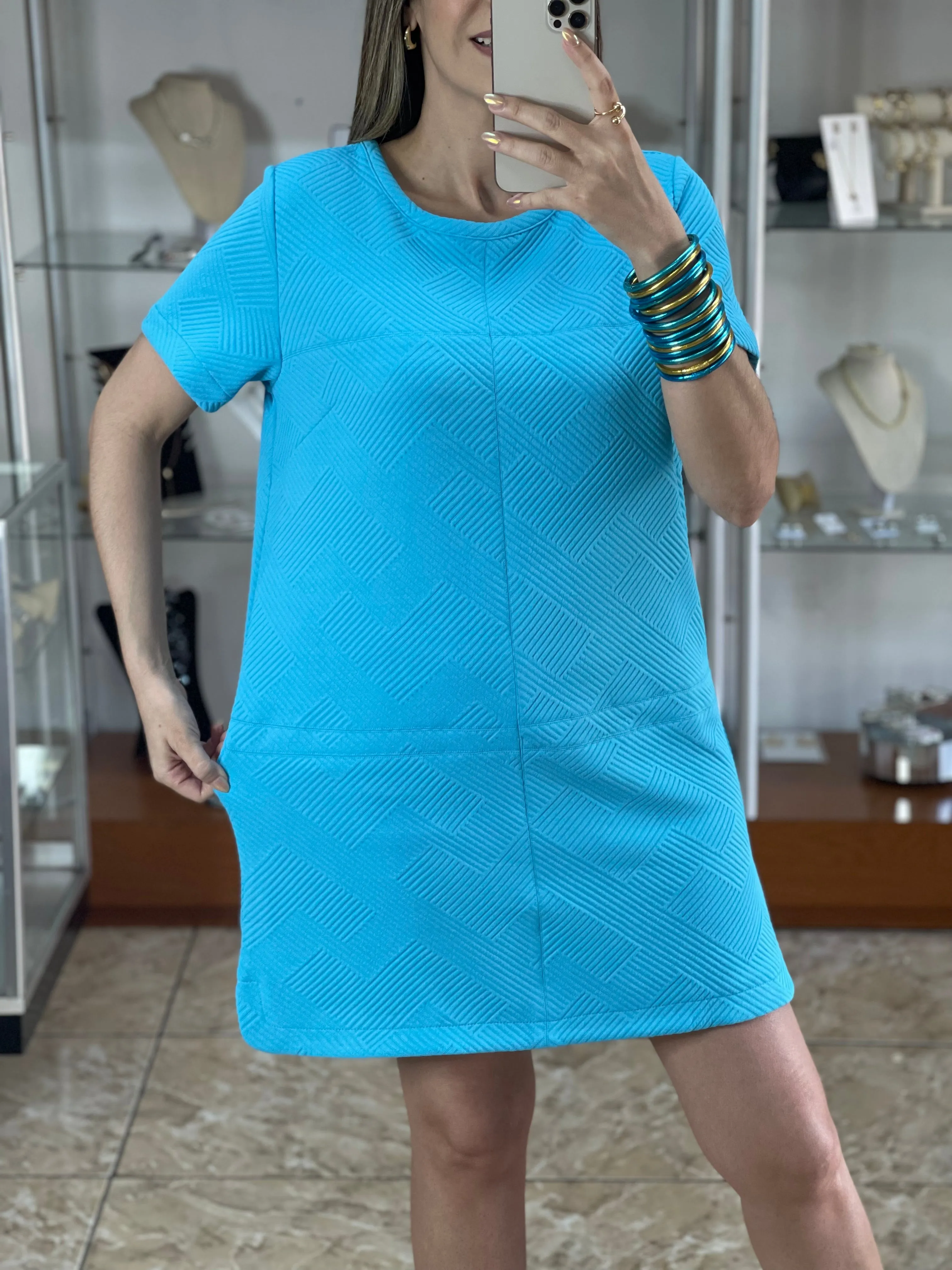 Criss Cross Jacquard Dress