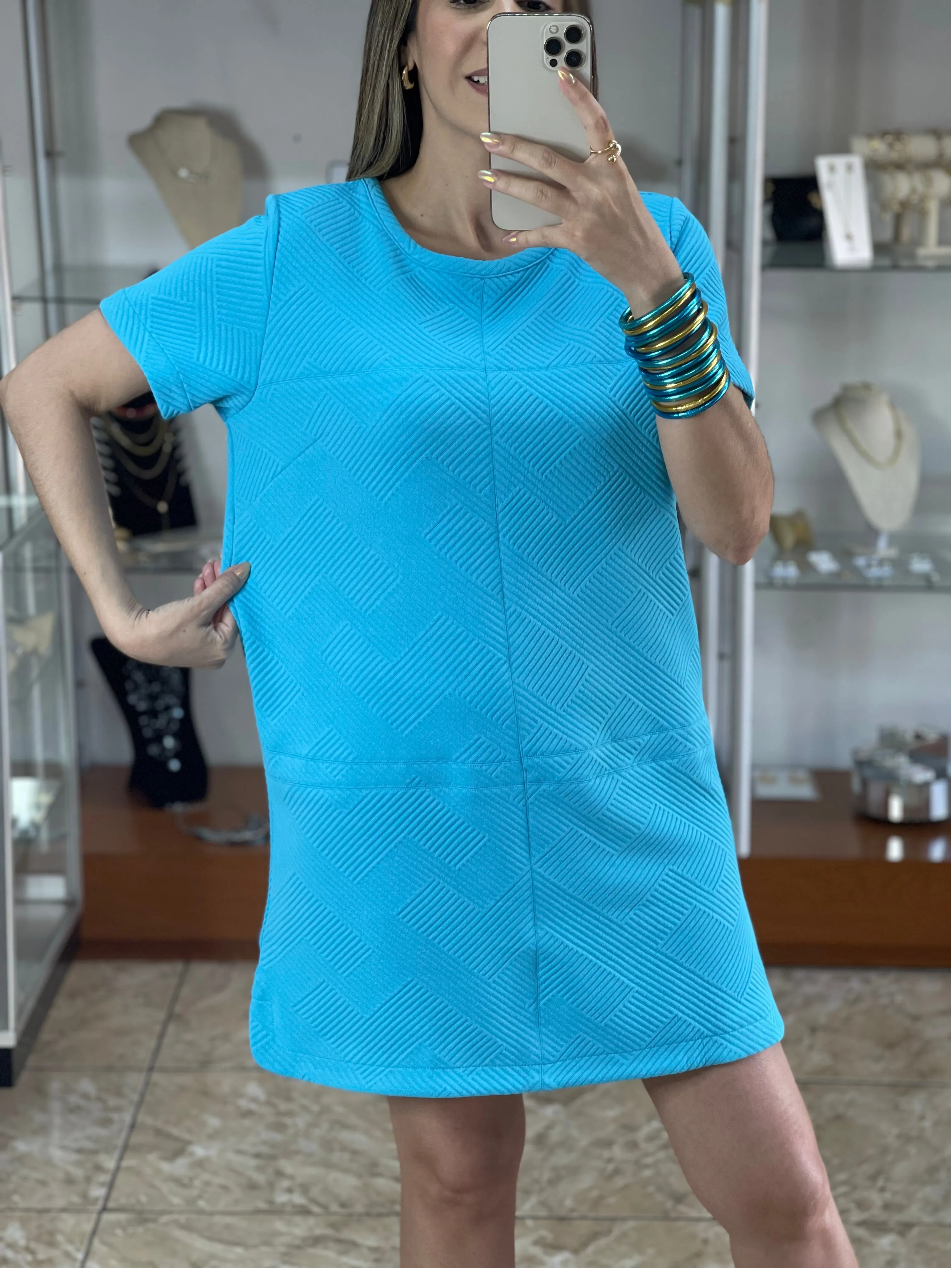 Criss Cross Jacquard Dress