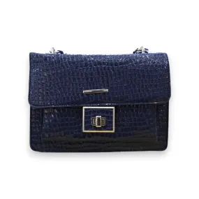 Croc-Embossed Shoulder Bag