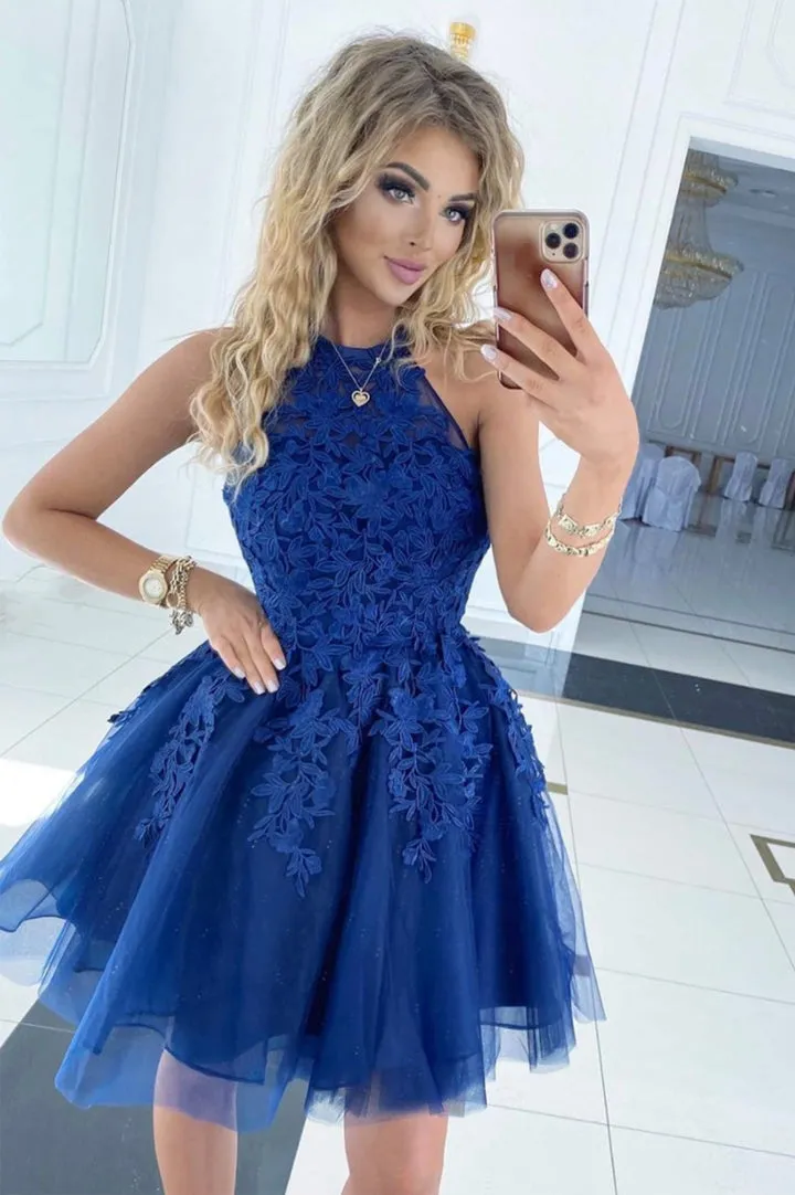 Cute Lace Short Prom Dresses A-Line Homecoming Party Dresses Sexy