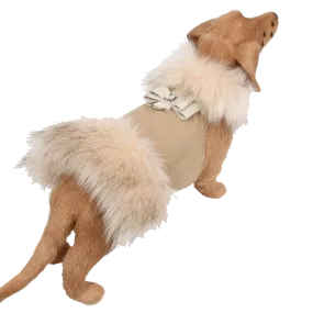 Doe Big Bow Ivory Fox Fur Coat
