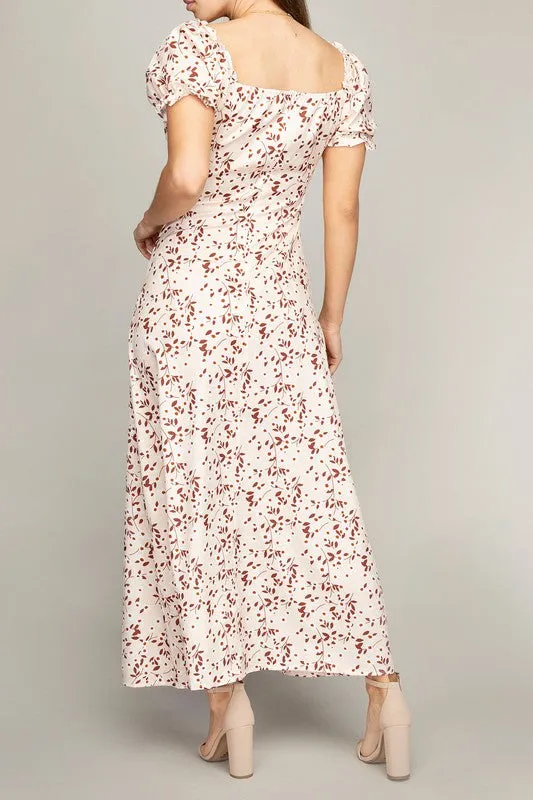 Empire waist satin dress