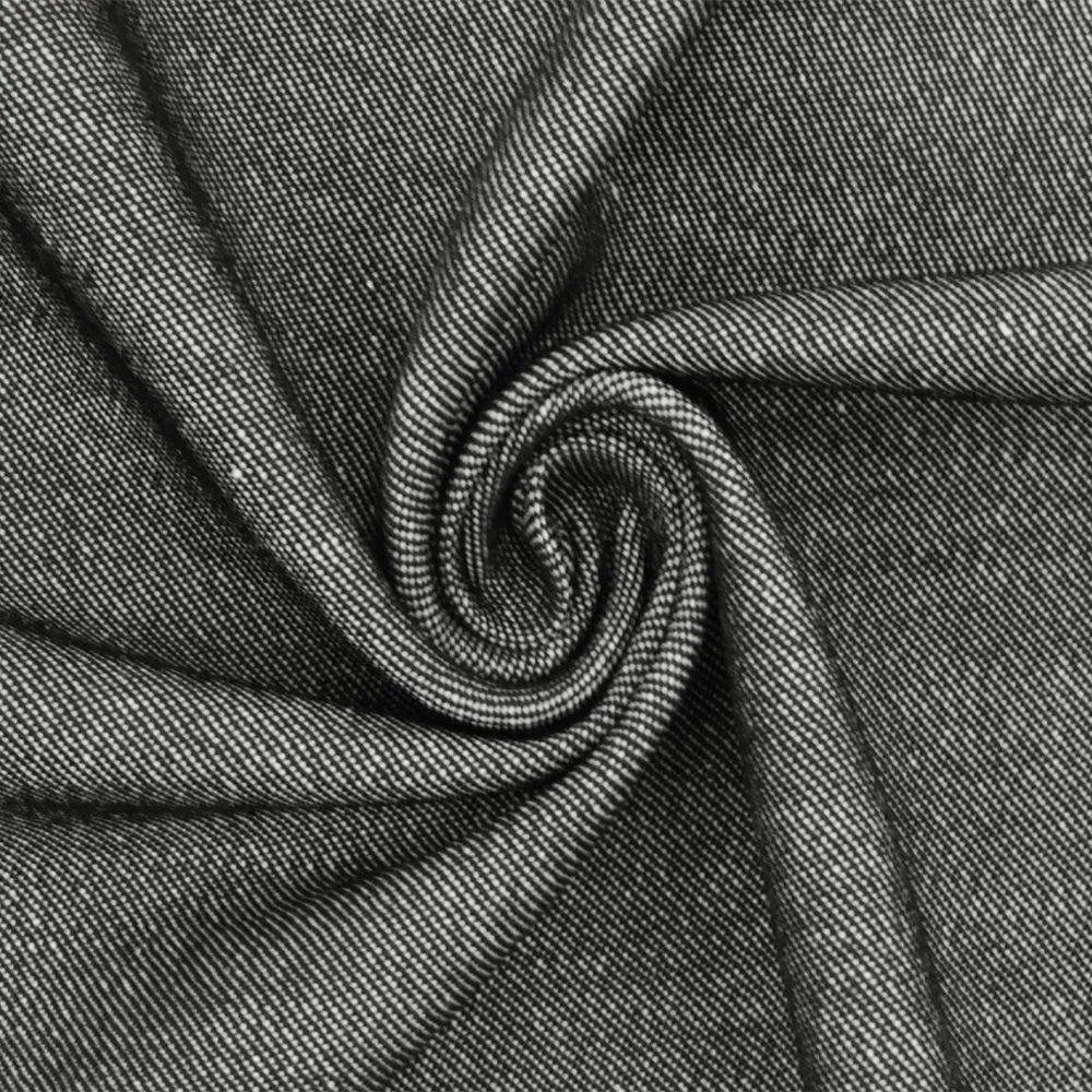 Faded Black Stretch Twill Denim Fabric