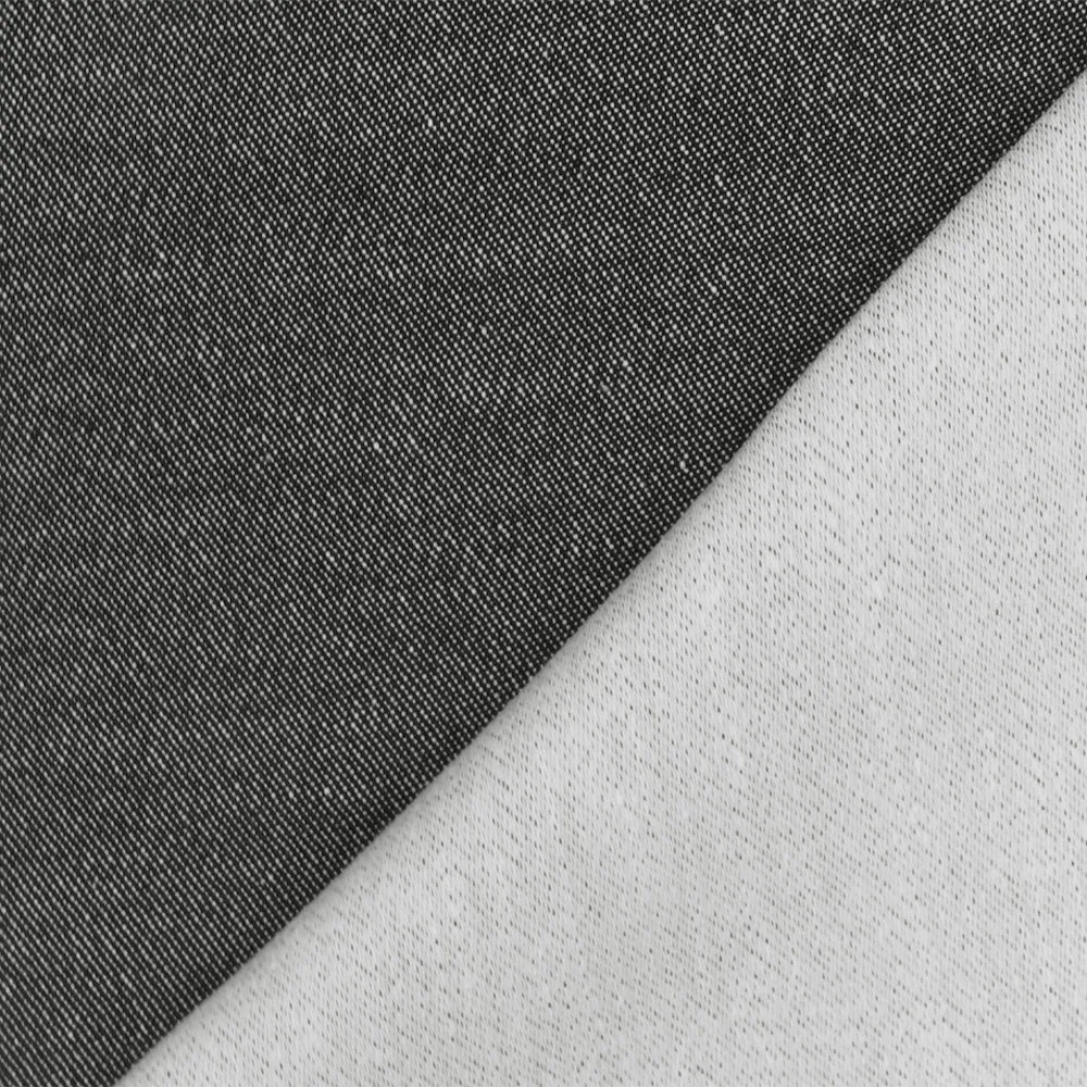 Faded Black Stretch Twill Denim Fabric