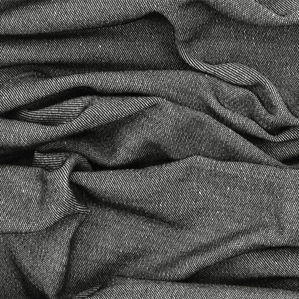 Faded Black Stretch Twill Denim Fabric