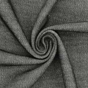 Faded Black Stretch Twill Denim Fabric