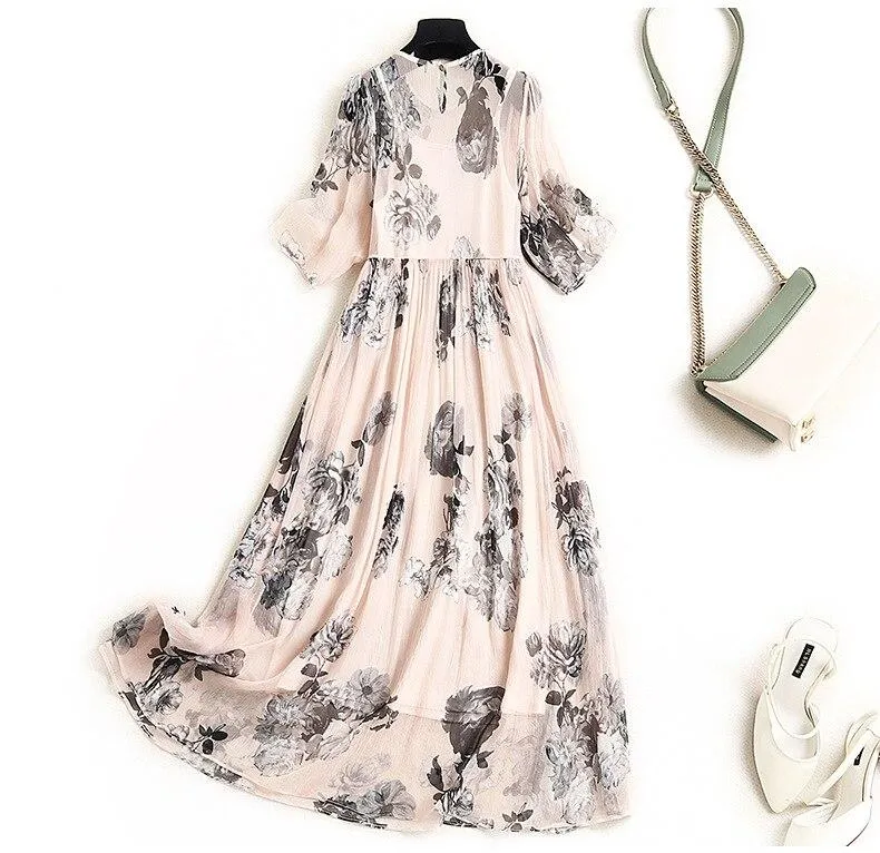 100% Pure Natural Silk Dresses for Women - Elegant FashionSierra Collection