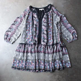 Final Sale - Cold Shoulder Babydoll Dress in Paisley Print [womens contemporary]