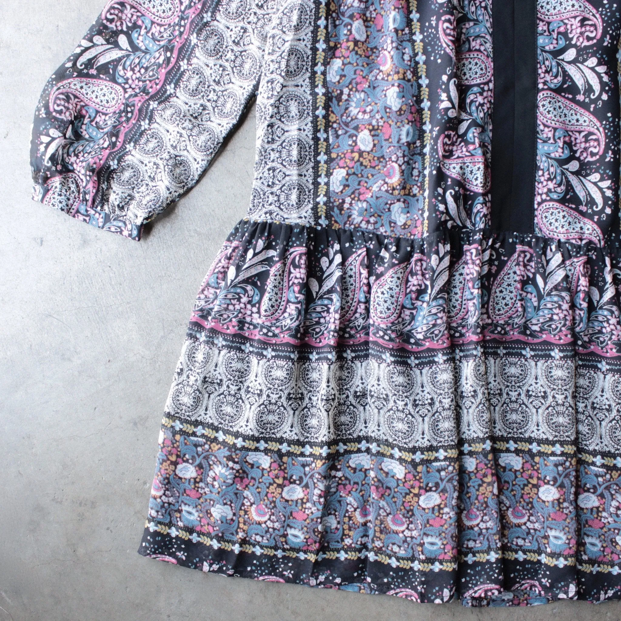 Final Sale - Cold Shoulder Babydoll Dress in Paisley Print [womens contemporary]
