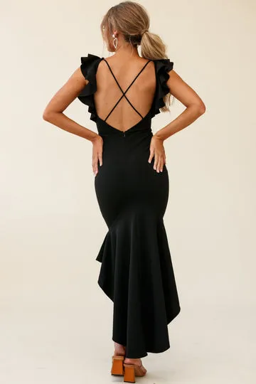 Fishtail V Neck Bandage Bodycon Maxi Dresses