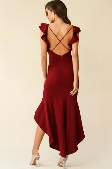 Fishtail V Neck Bandage Bodycon Maxi Dresses
