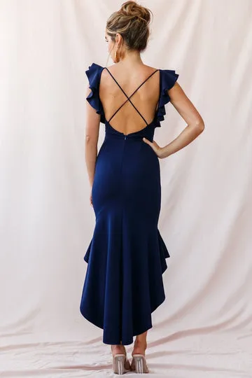 Fishtail V Neck Bandage Bodycon Maxi Dresses