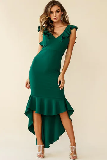 Fishtail V Neck Bandage Bodycon Maxi Dresses