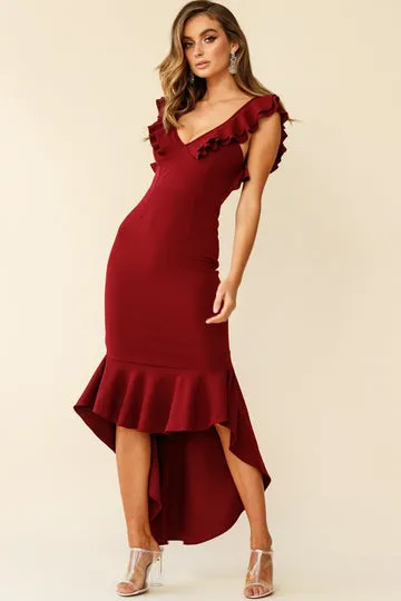 Fishtail V Neck Bandage Bodycon Maxi Dresses