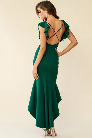 Fishtail V Neck Bandage Bodycon Maxi Dresses